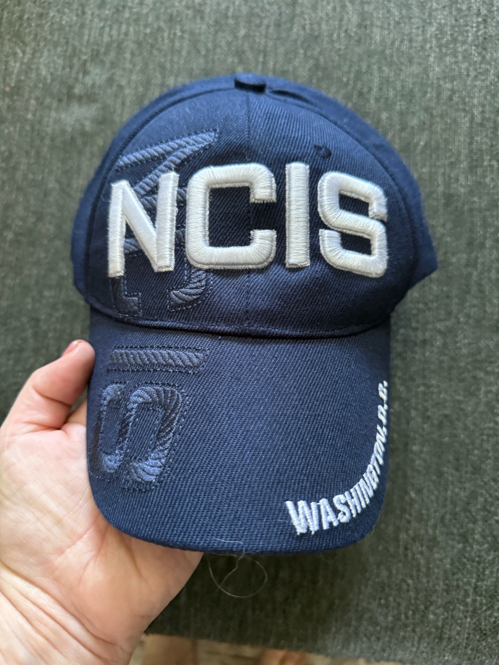 NCIS Embroidered Navy & white Baseball Cap adjustable